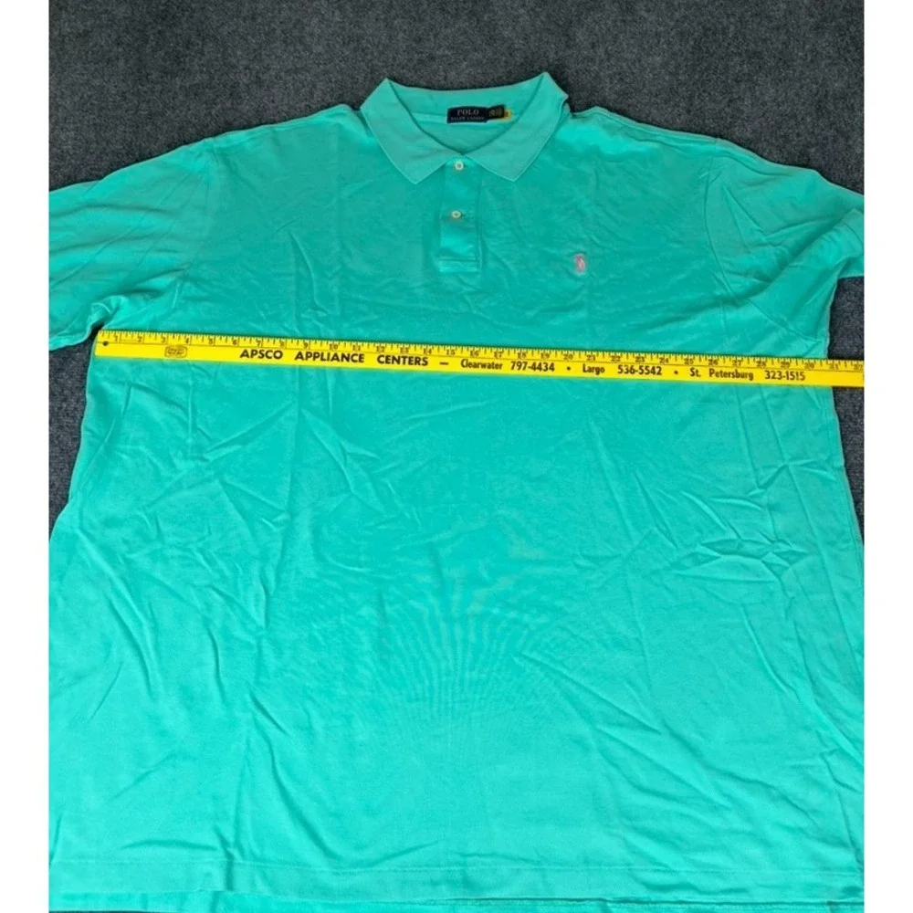 Polo Ralph Lauren Polo Shirt Mens Green Short Sleeve 100% Cotton Preppy Size 4XB